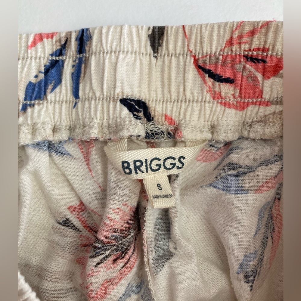 Briggs | Ladies Floral Linen Blend Wide Leg Pants - Picture 5 of 7